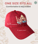 Taj Mahal Monument Maroon cap