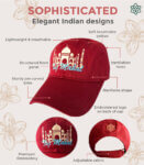 Taj Mahal Monument Maroon cap