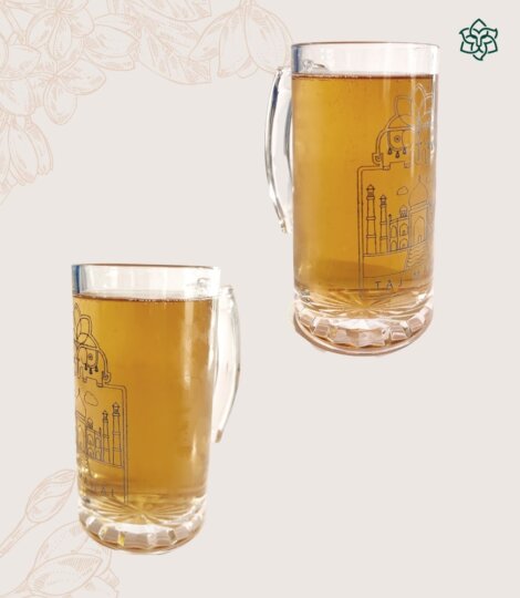 Taj Mahal X Elephant Green Glass Beer Mug