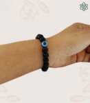 Assorted Marble Beads Evil eye Black Matt Bracelet