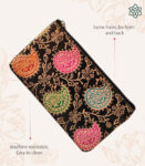 Assorted Paisley Leather Black Pouch